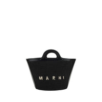 Borsa a tracolla in cotone nero Marni