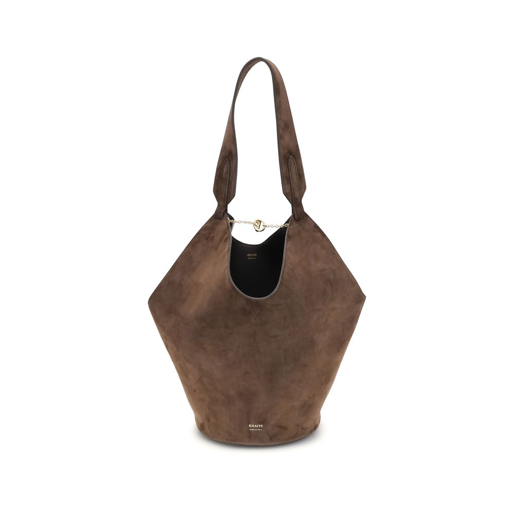 Khaite Brown Calf Leather Bos Taurus Tote Bag