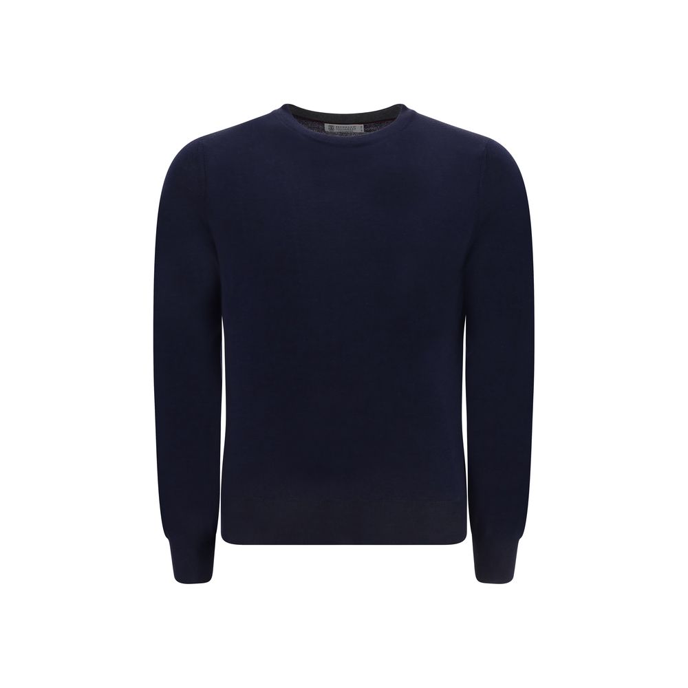 Felpa Brunello Cucinelli in lana blu Oves Aries