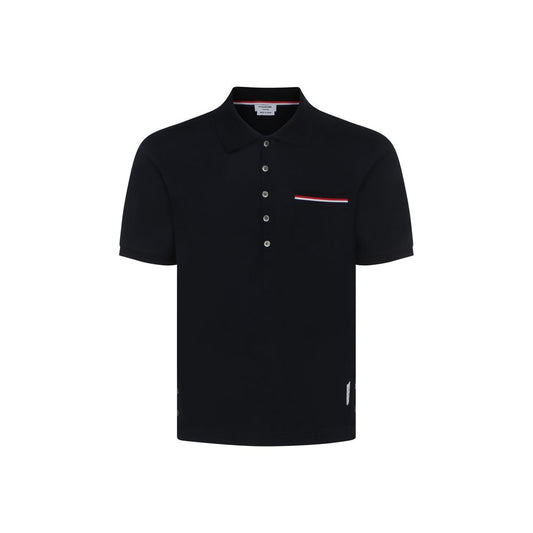 Polo in cotone blu Thom Browne