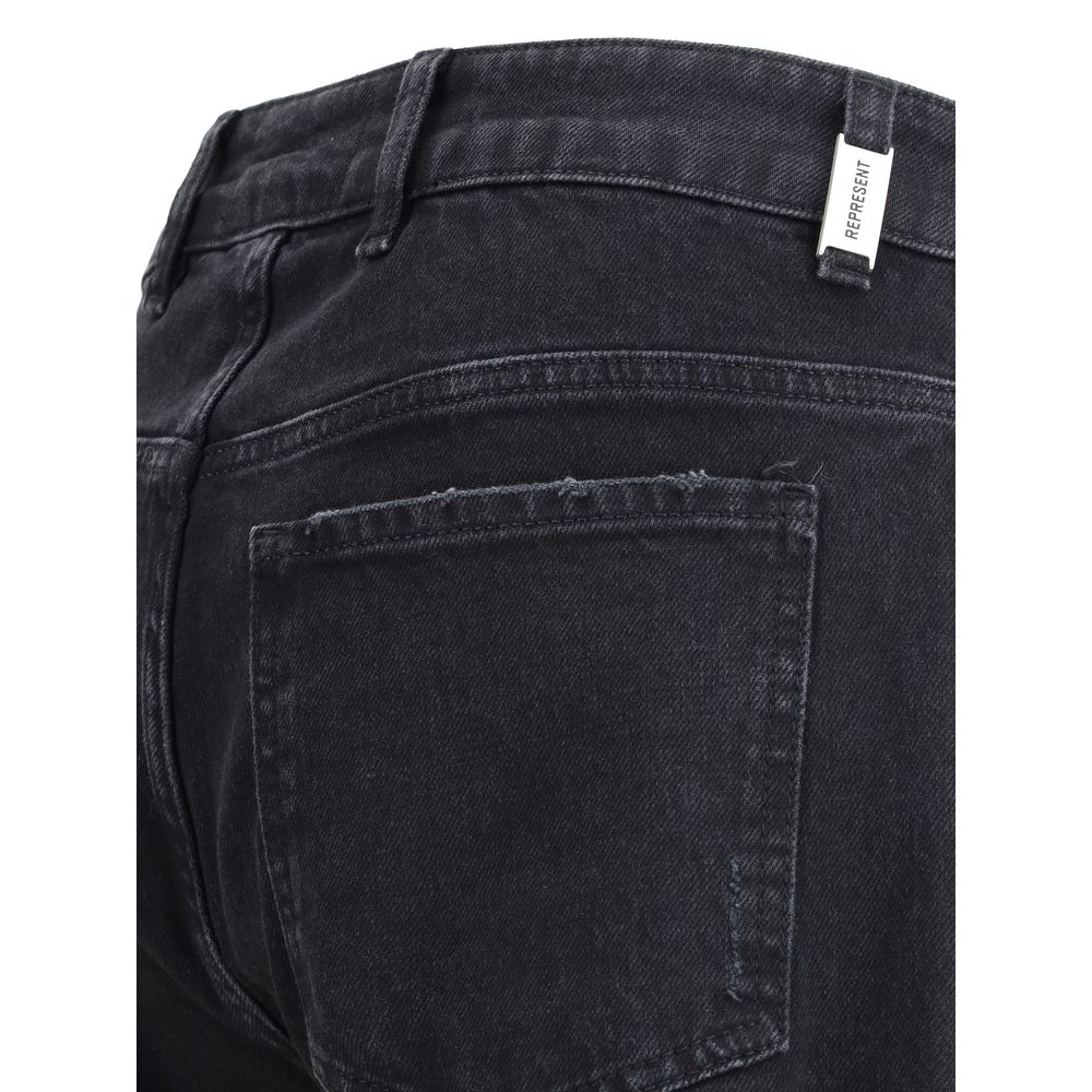 Jeans a gamba dritta in cotone nero Represent