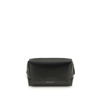 Borsa a tracolla Bos Taurus in pelle di vitello nera Marni