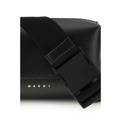 Borsa a tracolla Bos Taurus in pelle di vitello nera Marni