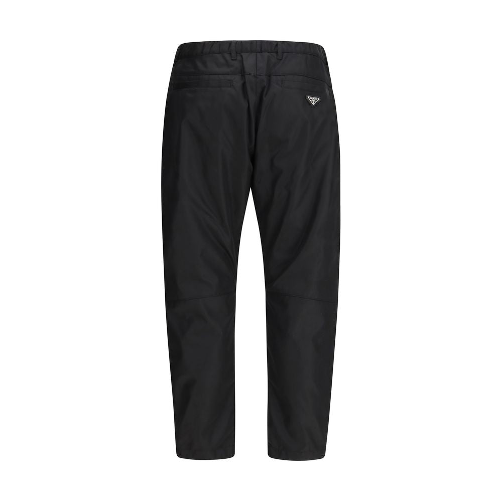 Pantaloni Casual Prada Neri in Poliammide Riciclata