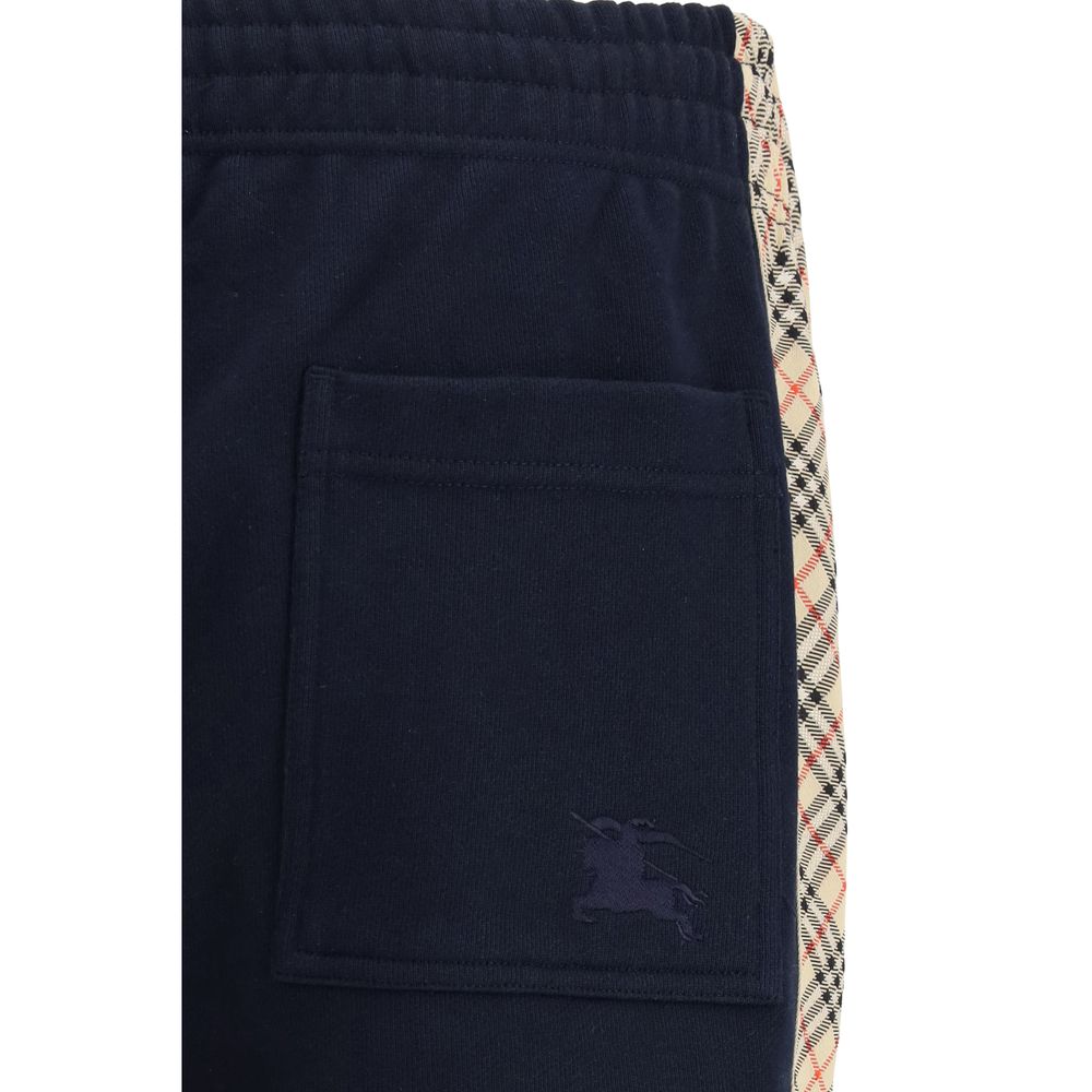 Pantaloni da jogging in cotone blu Burberry (pantaloni da allenamento)