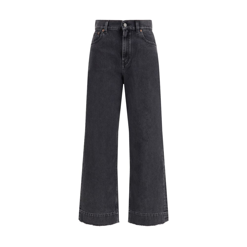 Jean taille haute en coton noir Chloé