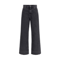 Jean taille haute en coton noir Chloé