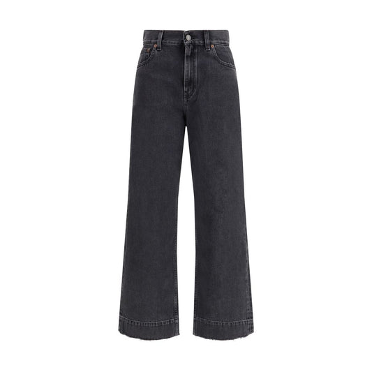 Jeans a vita alta in cotone nero Chloé