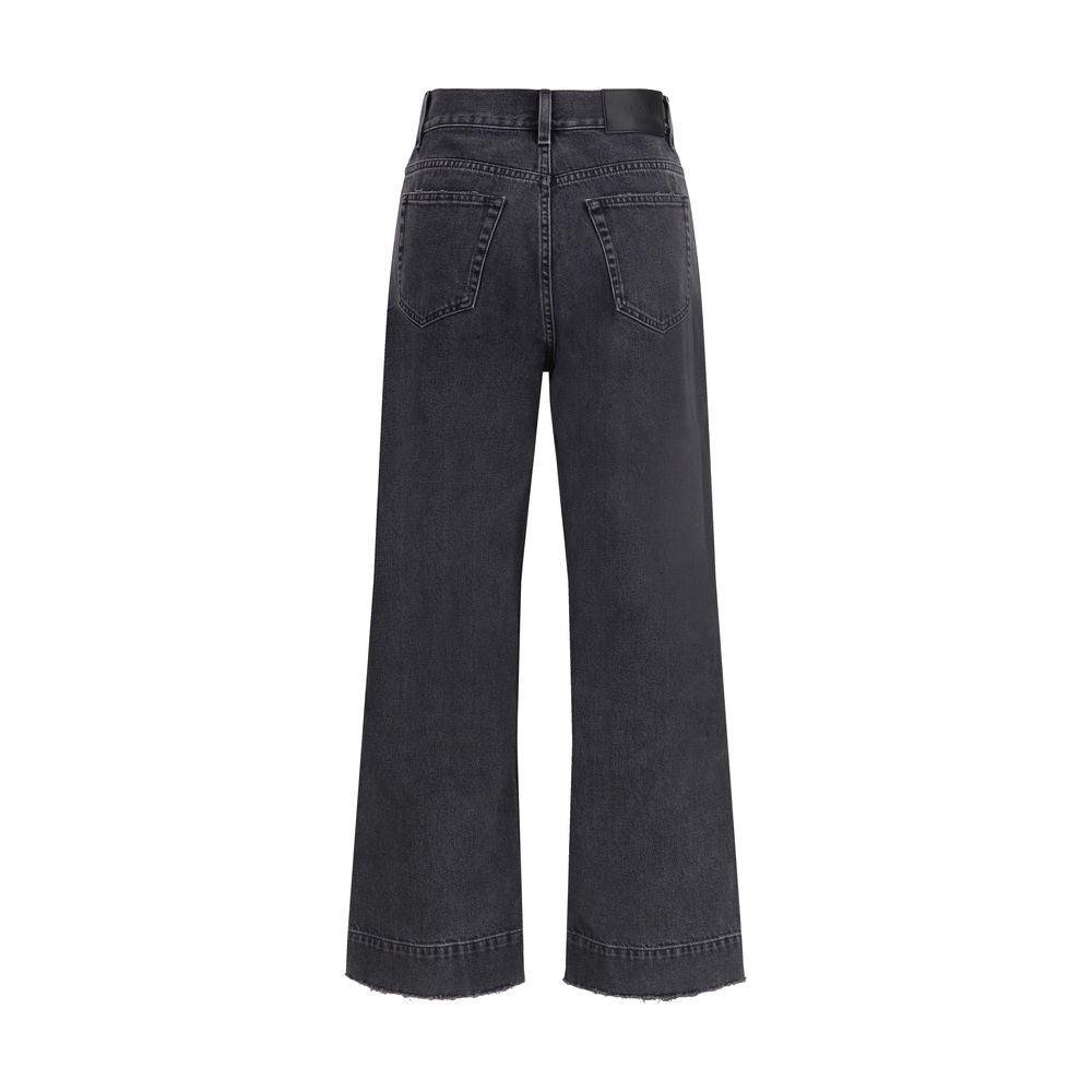 Jean taille haute en coton noir Chloé