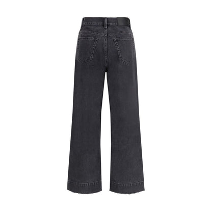 Jean taille haute en coton noir Chloé