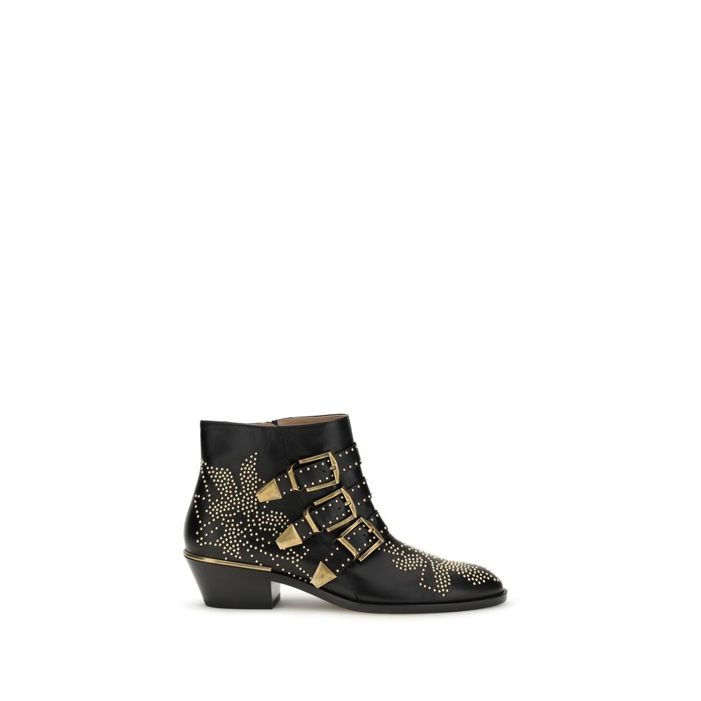 Bottes à lacets Chloé Bos Taurus en cuir de veau noir