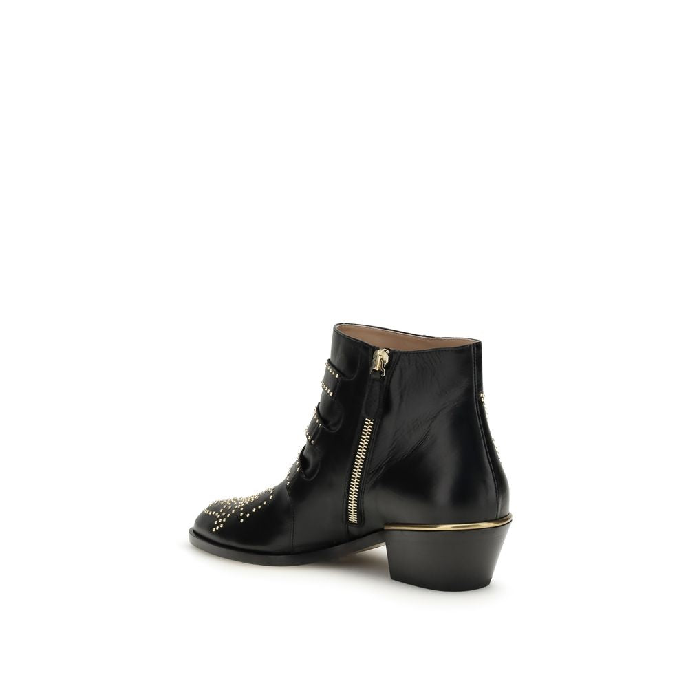 Bottes à lacets Chloé Bos Taurus en cuir de veau noir