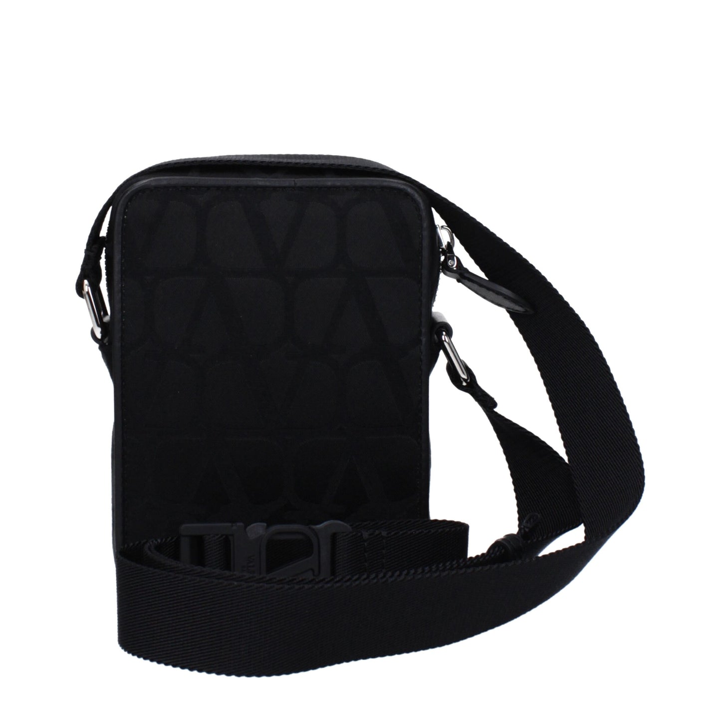 Borsa a tracolla in tessuto nero Valentino Garavani
