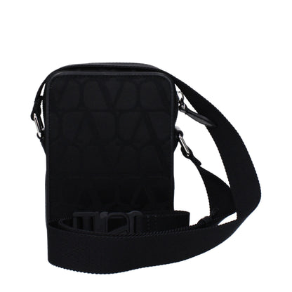 Borsa a tracolla in tessuto nero Valentino Garavani