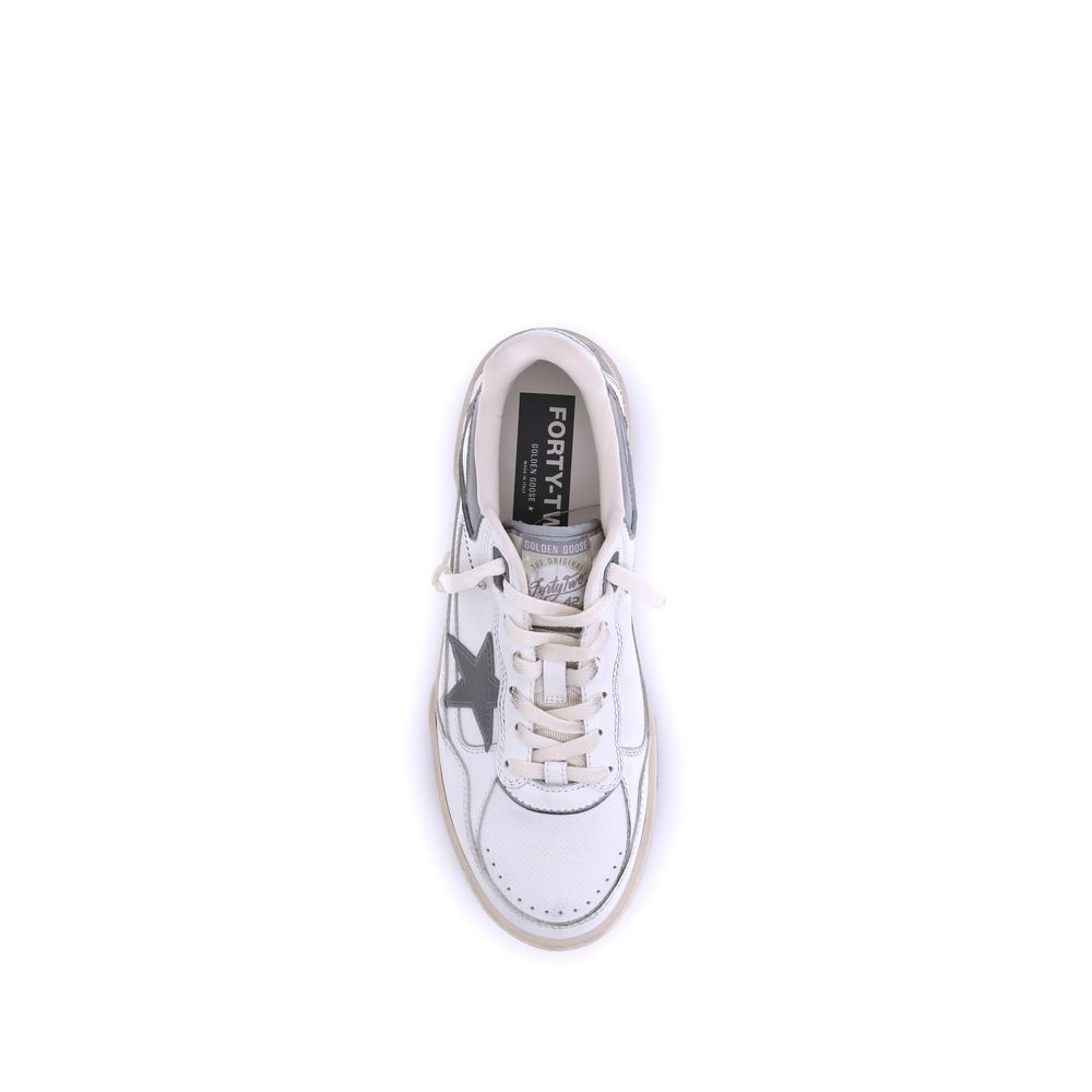 Baskets épaisses Bos Taurus en cuir de veau gris Golden Goose