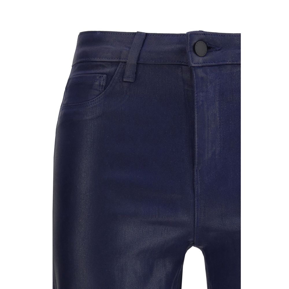 Jean taille haute en coton bleu L'Agence