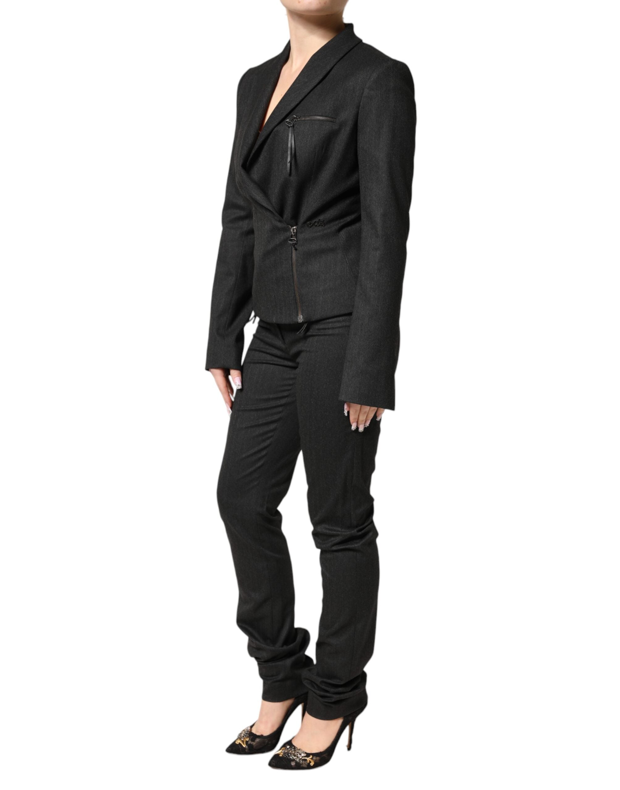 Completo giacca blazer pantaloni doppiopetto nero Exte 2 pezzi