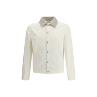 Brunello Cucinelli Giacca in denim di cotone bianco