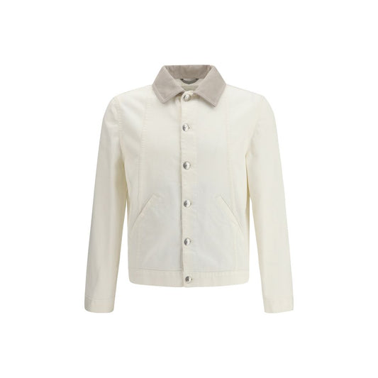 Brunello Cucinelli Giacca in denim di cotone bianco