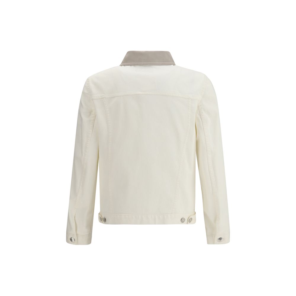 Brunello Cucinelli Giacca in denim di cotone bianco