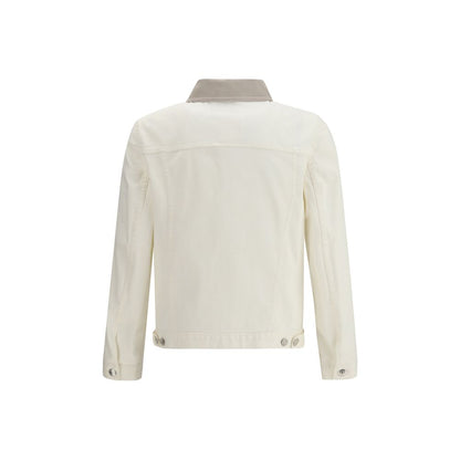 Brunello Cucinelli Giacca in denim di cotone bianco