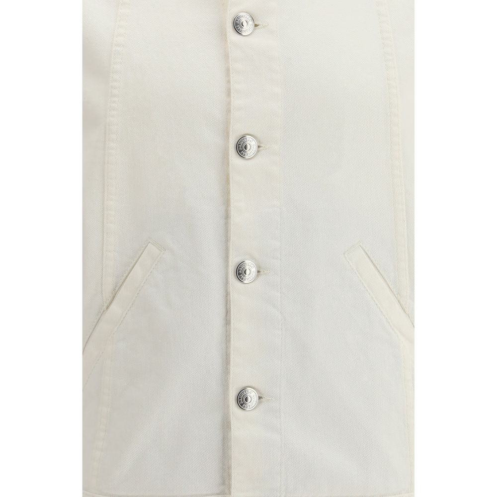 Brunello Cucinelli Giacca in denim di cotone bianco