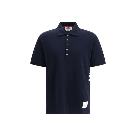 Polo in cotone blu Thom Browne