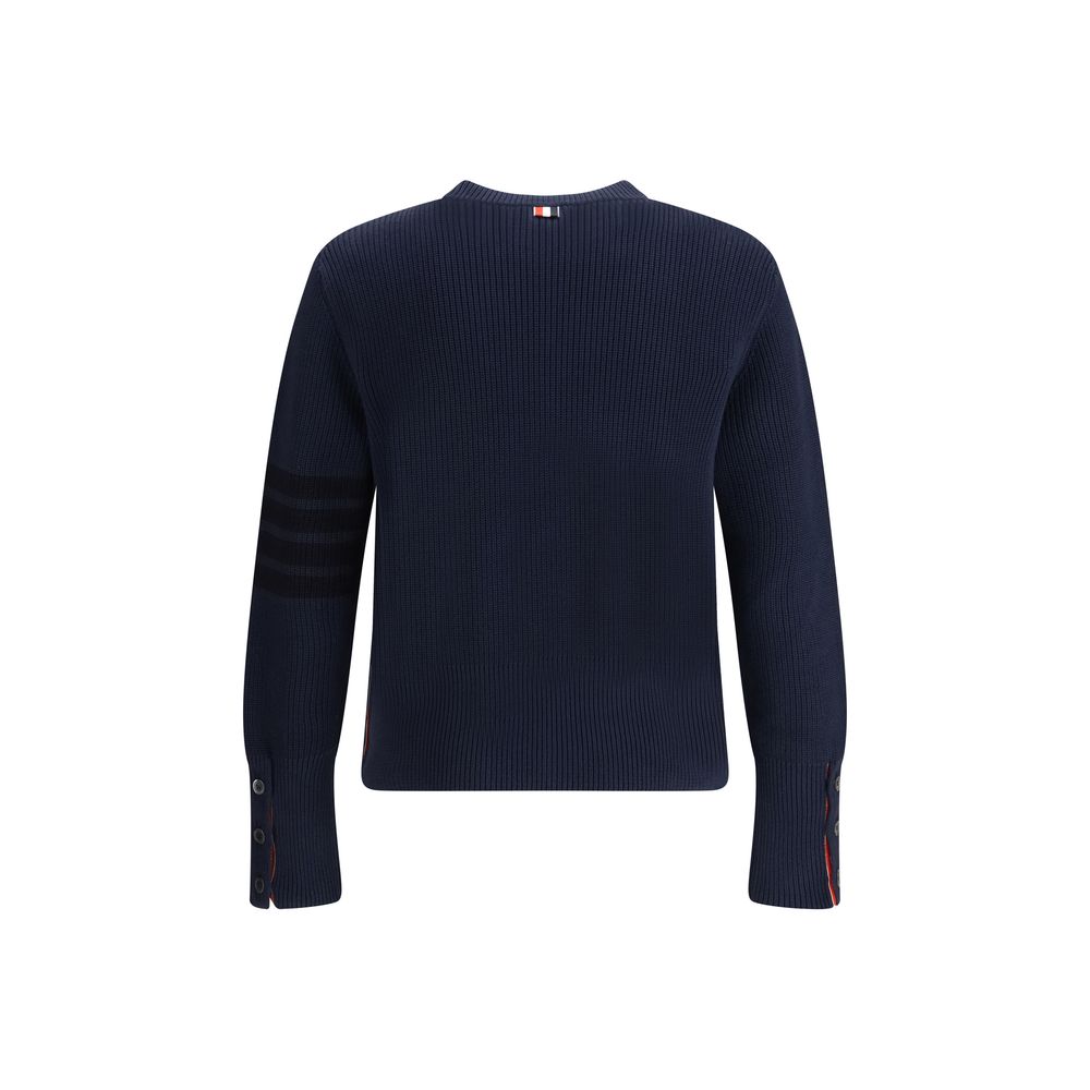 Felpa in cotone blu Thom Browne