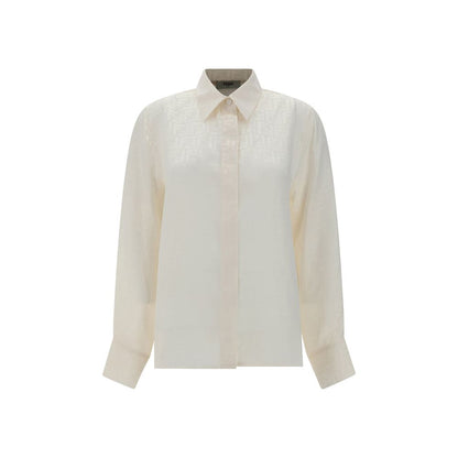 Camicia in seta bianca Fendi