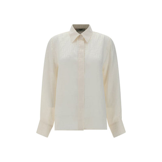 Camicia in seta bianca Fendi