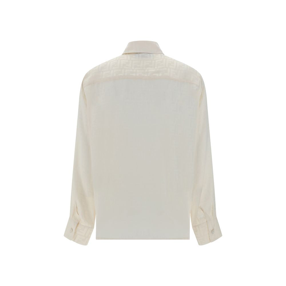 Camicia in seta bianca Fendi