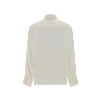 Camicia in seta bianca Fendi