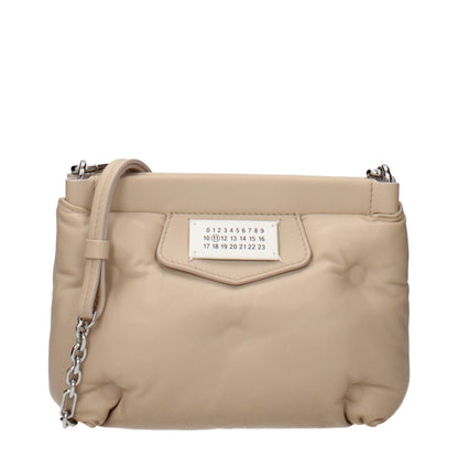 Borsa a tracolla in pelle beige Maison Margiela