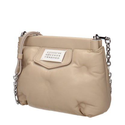 Borsa a tracolla in pelle beige Maison Margiela