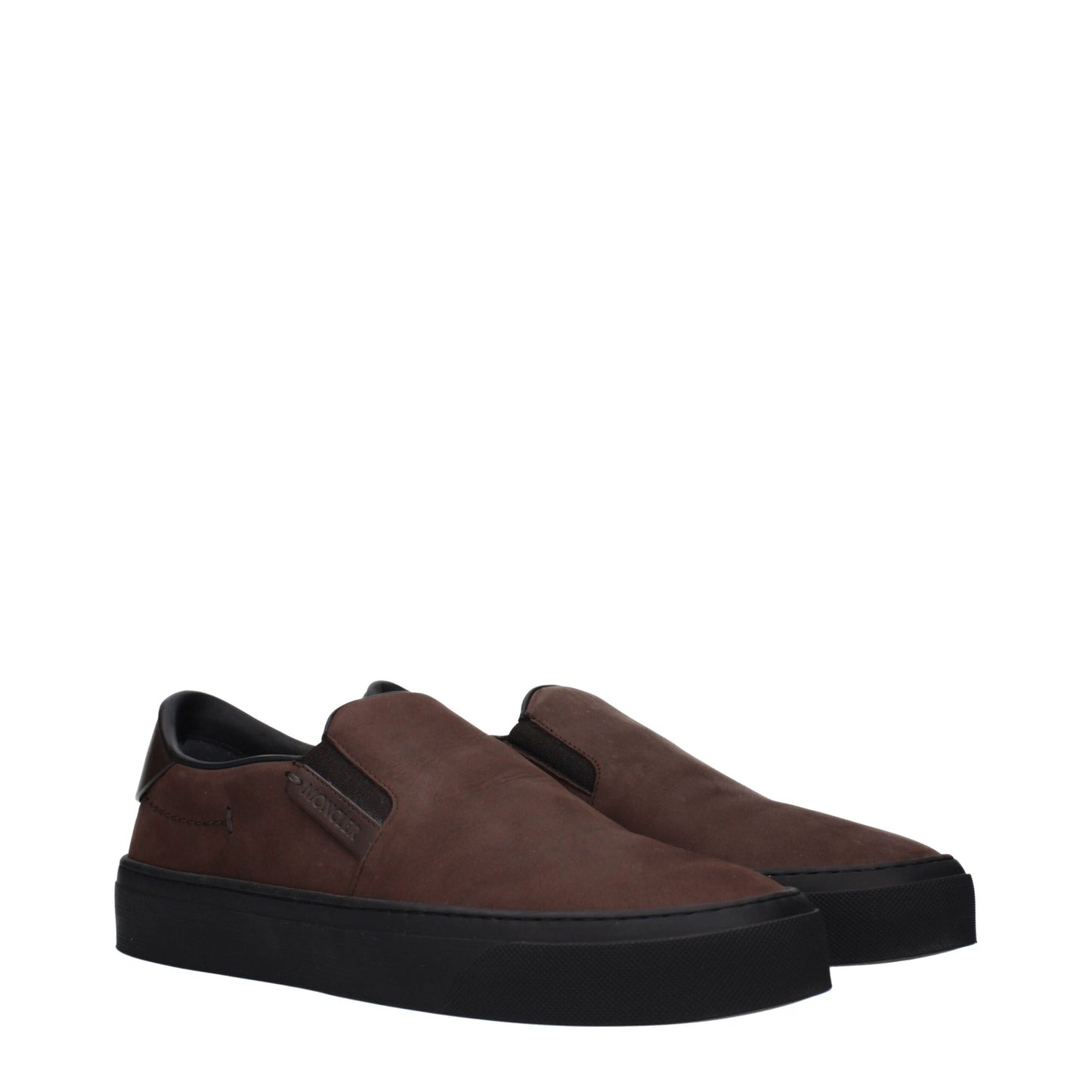 Mocassini slip-on in pelle marrone Moncler