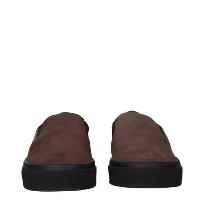 Mocassini slip-on in pelle marrone Moncler