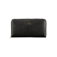 Portefeuille femme en cuir noir Furla Nero
