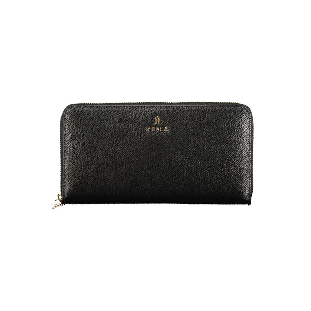 Portefeuille femme en cuir noir Furla Nero