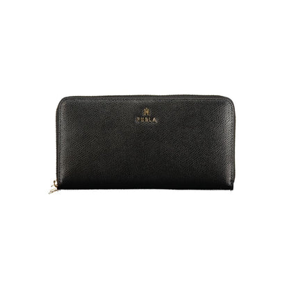 Portefeuille femme en cuir noir Furla Nero