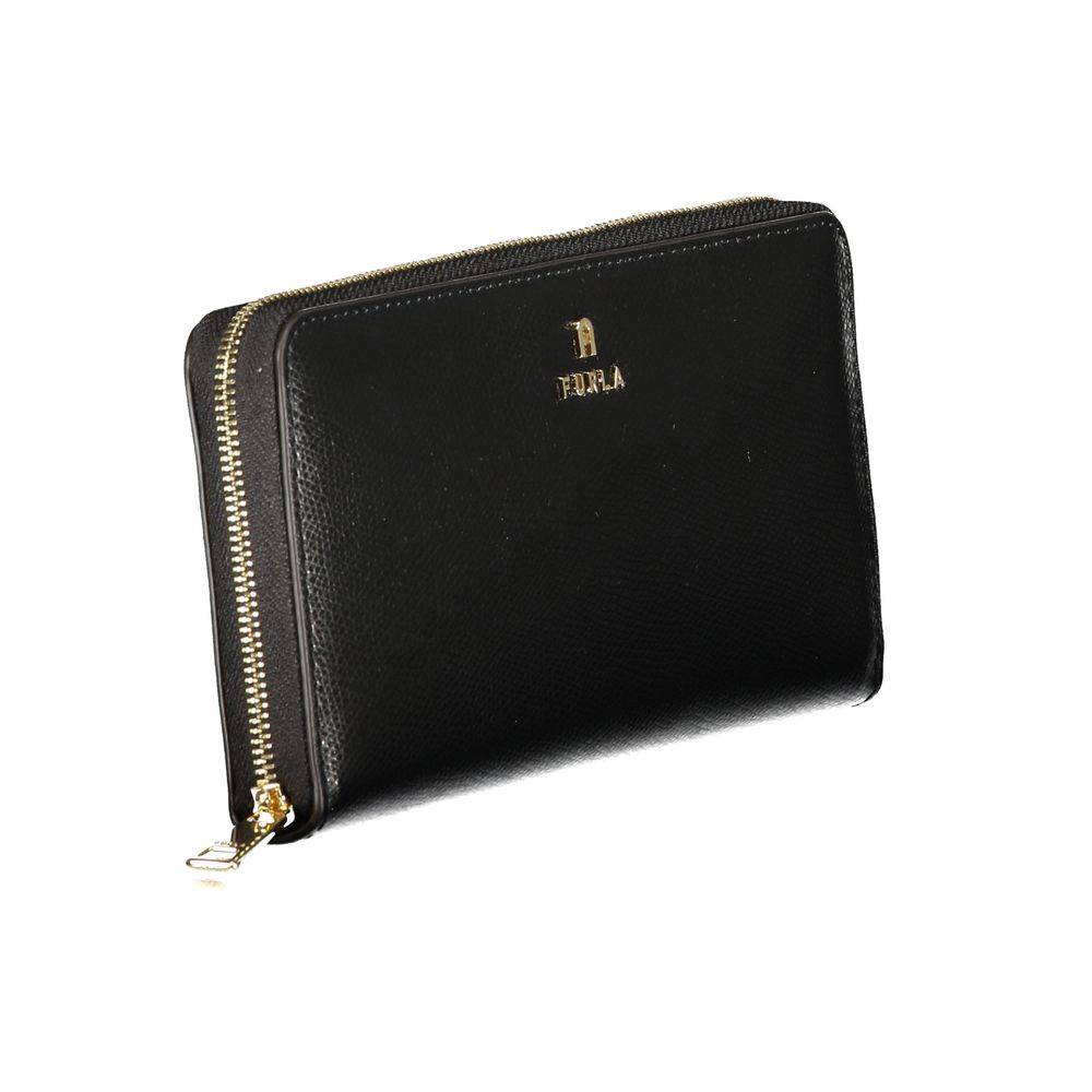 Portefeuille femme en cuir noir Furla Nero