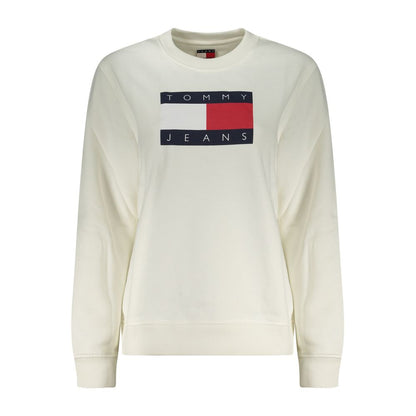 Felpa da donna in cotone bianco Tommy Hilfiger