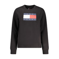 Felpa da donna in cotone nero Tommy Hilfiger
