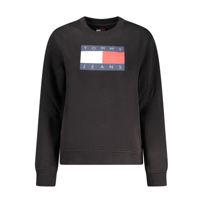 Felpa da donna in cotone nero Tommy Hilfiger