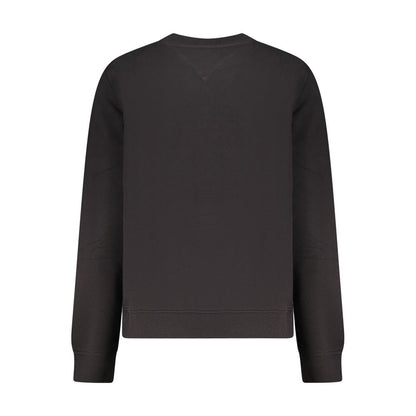 Felpa da donna in cotone nero Tommy Hilfiger