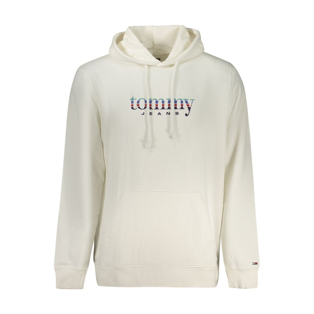 Felpa con cappuccio da uomo in cotone bianco Tommy Hilfiger