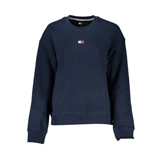 Felpa da donna in cotone blu Tommy Hilfiger