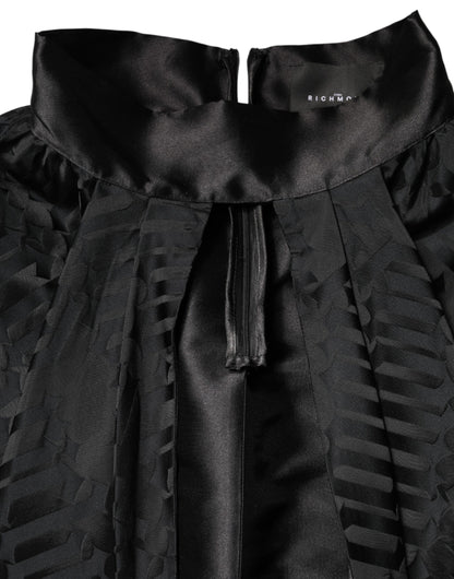 Robe deux pièces sans manches à col en V profond en jacquard noir John Richmond