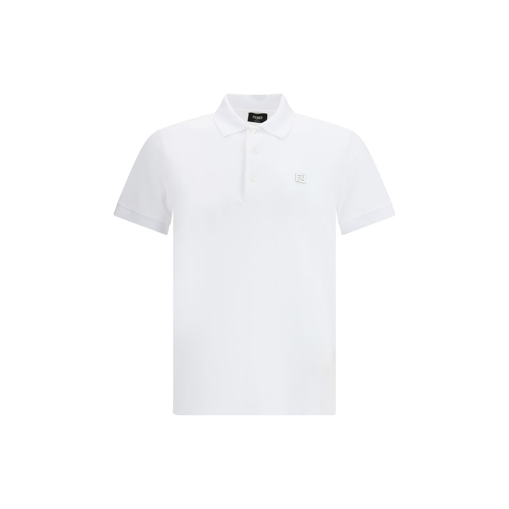 Polo in cotone bianco Fendi