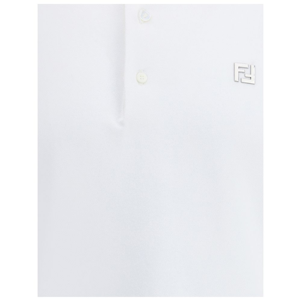Polo in cotone bianco Fendi