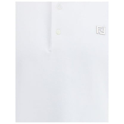 Polo in cotone bianco Fendi